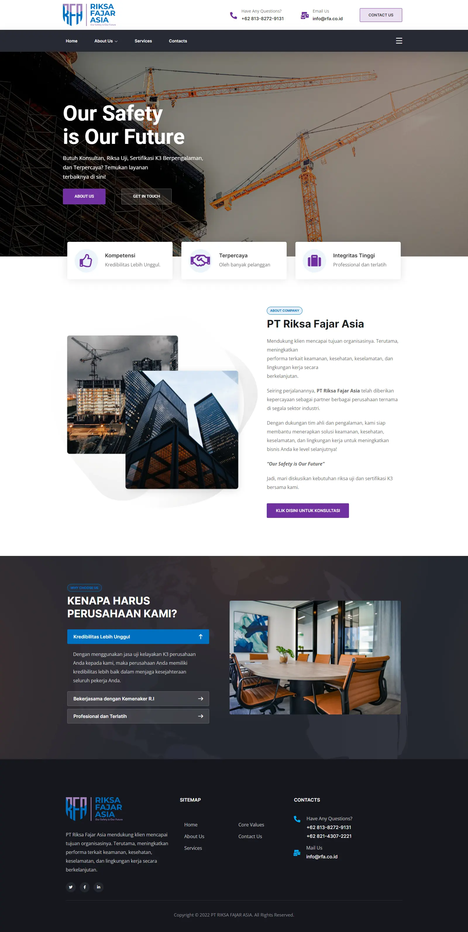 Website RFA — proyek company profile oleh Digital Djaya